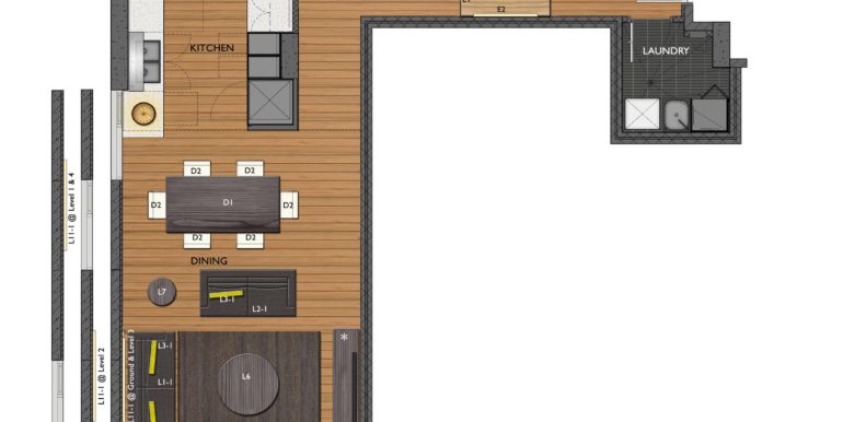 2 BRM Typical Apartment A_D Furniture Plan
